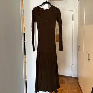 Zara Ribbed Square Neck Sweater Dress